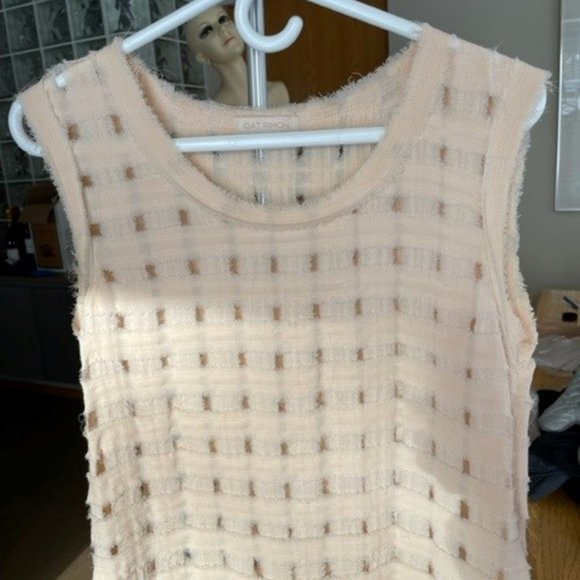 Unique SLEEVELESS SACK DRESS by GAT RIMON, XS Pale Pink/Coral, Mid-Thigh Length - Picture 5 of 16